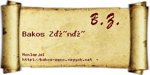 Bakos Zénó névjegykártya